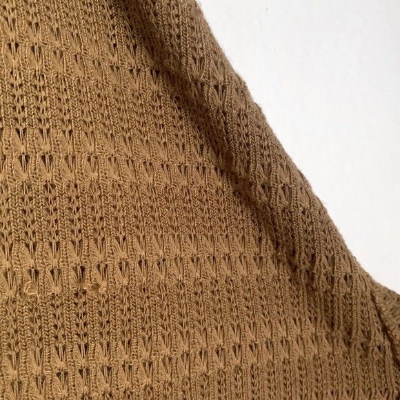 Free People Sistine Cold Shoulder Brown Square Neckline Long Sleeve Sweater Top - Picture 7 of 10